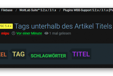 Tags unterhalb des Datei Titels