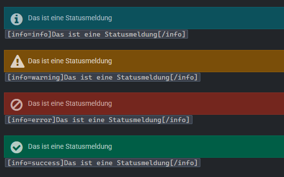 BBCode Statusmeldung
