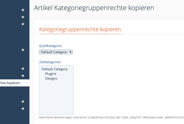 Artikel Kategorierechte kopieren