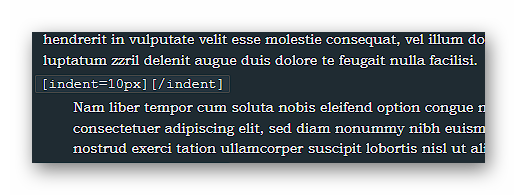 BBCode Text einrücken