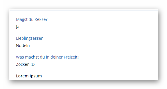Individuelle Eingabefelder