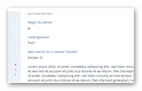 Individuelle Eingabefelder - Konversation Erweiterung
