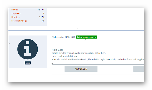 Gäste Beitrags Information